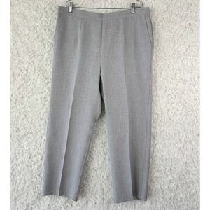 Alfred Dunner Pants Womens 18W Gray Straight Twill Pull On Elastic Waist Pockets